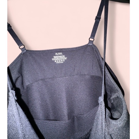 Women’s Black Spaghetti Strap Sculpting Midi Dress in Black | Size XL/XXL - Picture 4 of 11